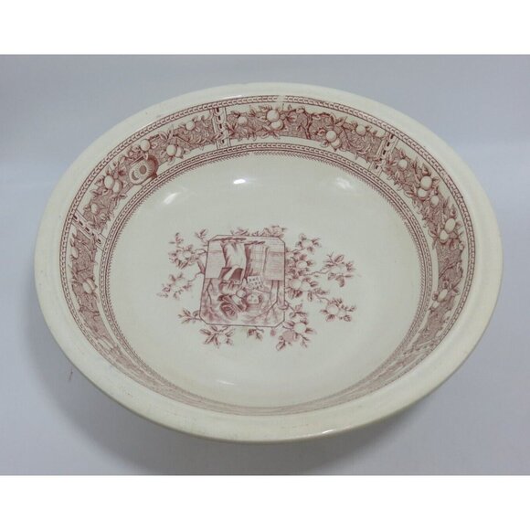 Mother Hubbard Antique Large Bowl Old Hall Earthenware Transferware England 14" - Picture 4 of 10